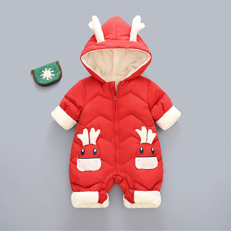 Cozy 100% Cotton Long - Sleeve Baby Winter Romper for All Genders