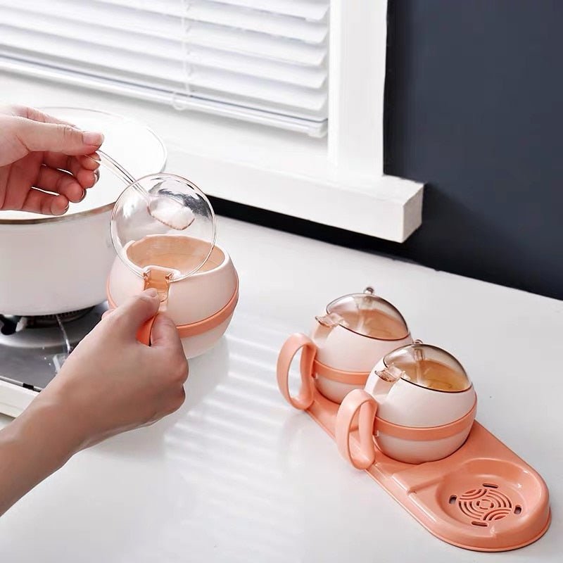 Nordic Style 3 or 4-piece Set of Plastic Spice Jars and Condiment Cruets for Kitchen Salt, Sugar, and Spice Storage - Ideal Home Kitchen Tools