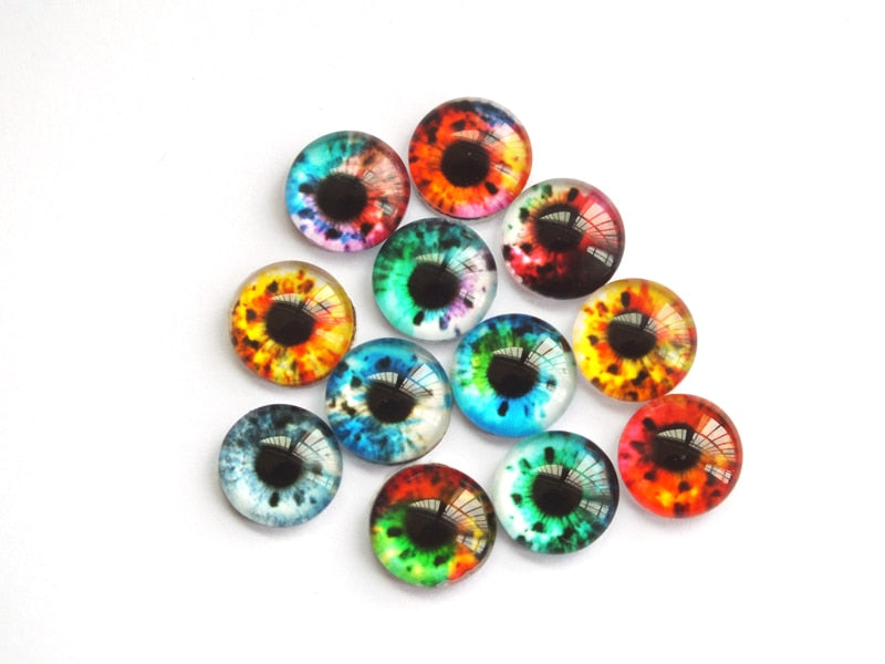 20 Pcs 8 - 20mm Round Glass Cabochon Doll Eyes for DIY Jewelry