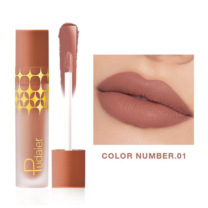 24 - Color Non - stick Matte Shimmer Lip Lacquer with Matte Surface