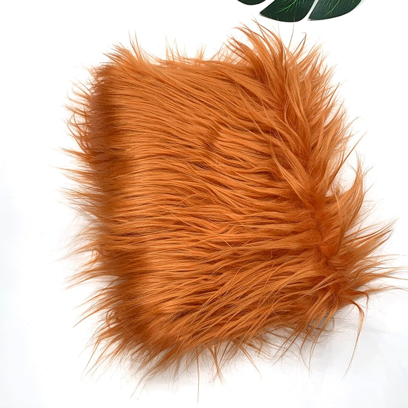 25x45cm Wide, 8cm Long Pile Artificial Faux Fur Fabric Ideal for Patchwork, Sewing, Doll Toy Beard Hair, DIY Handmade Projects, Home Decoration, and Cosplay Costumes