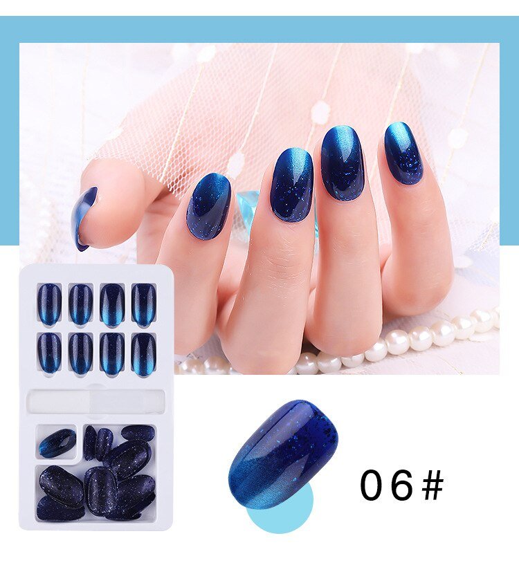 24/30 Pcs Reusable Plastic Fake Nails with Glue and Tape for Easy Wear