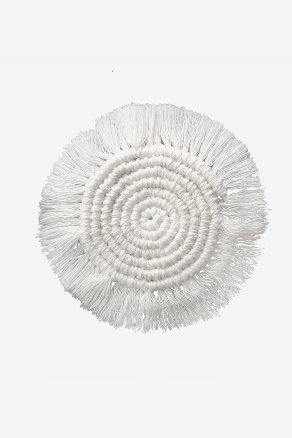Two-Piece Handmade Macrame Round Cotton Cup Coaster Set