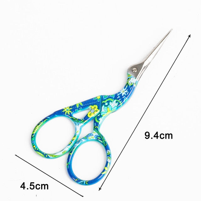 Single Piece of Vibrantly Colored Stainless Steel Vintage-style Scissors for European Classic Craft, Knitting, Sewing, and DIY Jewelry Making - Brand New