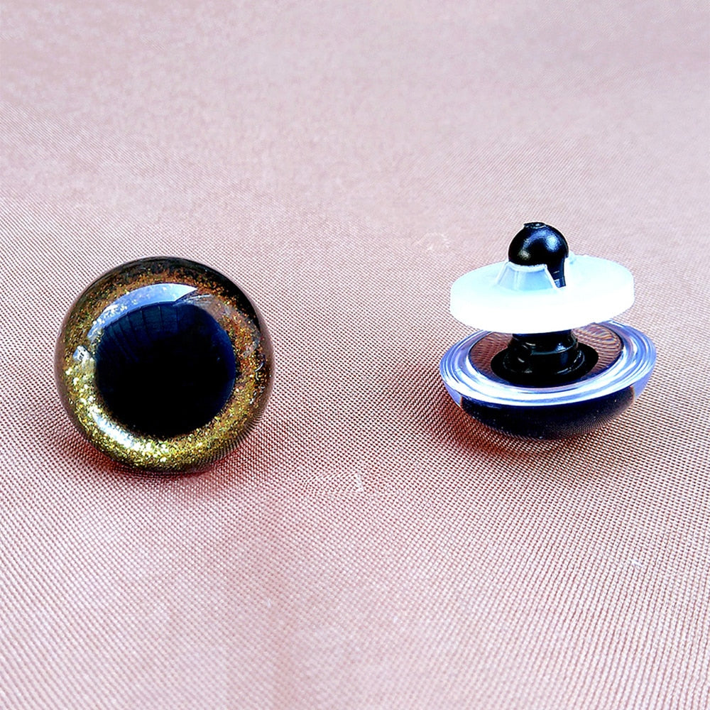 20-piece Set of 3D DIY Glittering Safety Eyes in Various Sizes and Colors for Crochet Amigurumi Toys and Dolls, Including 9mm, 10mm, 12mm, 14mm, 16mm, 18mm, 20mm, 22mm, and 24mm Sizes