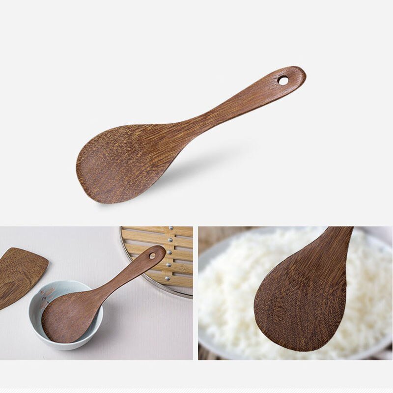 1PC Natural Thailand Teak Wood Spoon for Frying Pan - Ideal Kitchen Cooking Utensil