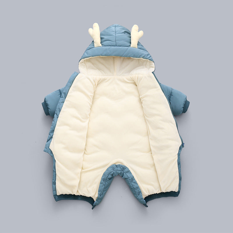 Cozy 100% Cotton Long - Sleeve Baby Winter Romper for All Genders