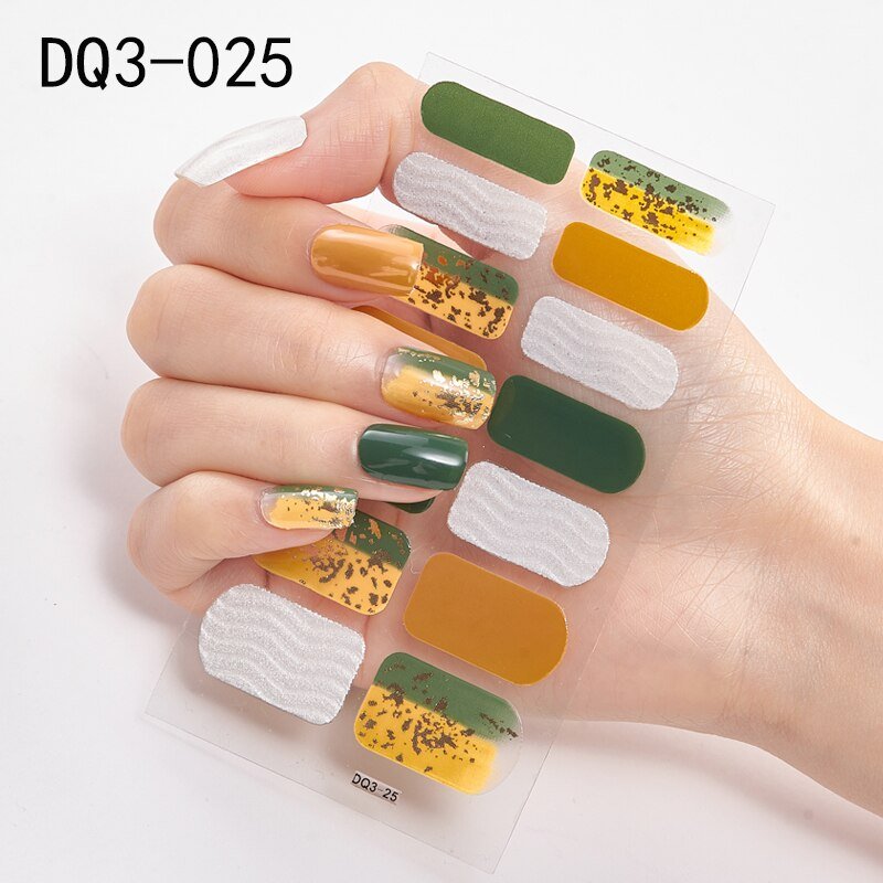 Glitter Powder Sequins Fashion Nail Art Stickers for Party DIY Manicure, 1 Sheet Collection