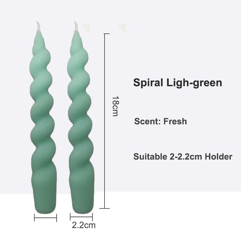2-piece Set of Long Decorative Spiral-Shaped Scented Candles for Home Decor and Household Use