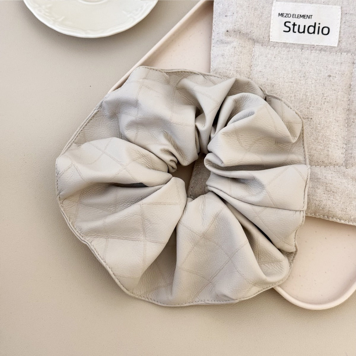 Elastic 3-Piece PU Leather Hair Scrunchies for Stylish Hair