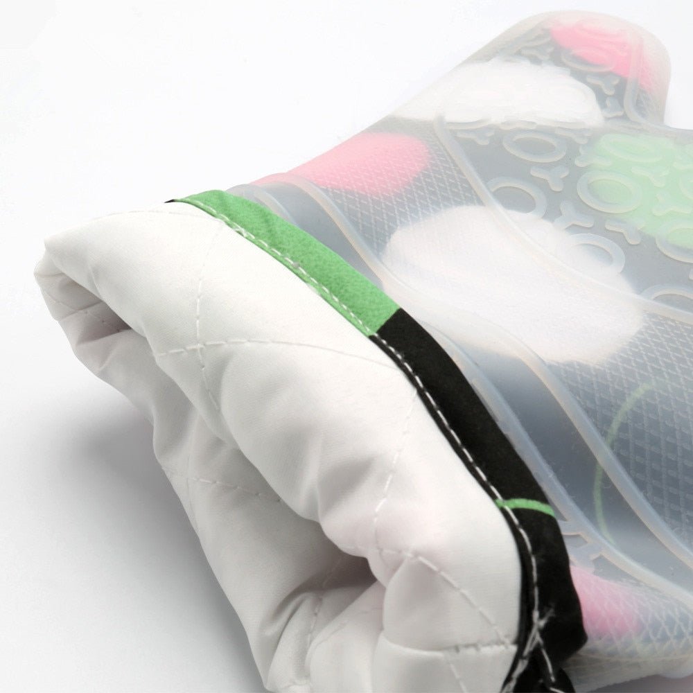 2PCS Thicker Heat-Resistant Silicone Kitchen Gloves for Oven and Microwave Use