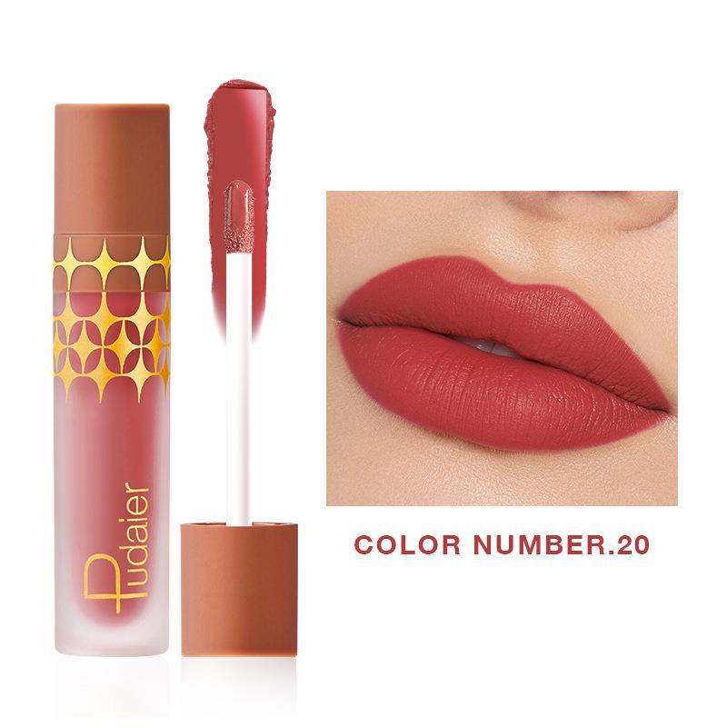 24 - Color Non - stick Matte Shimmer Lip Lacquer with Matte Surface