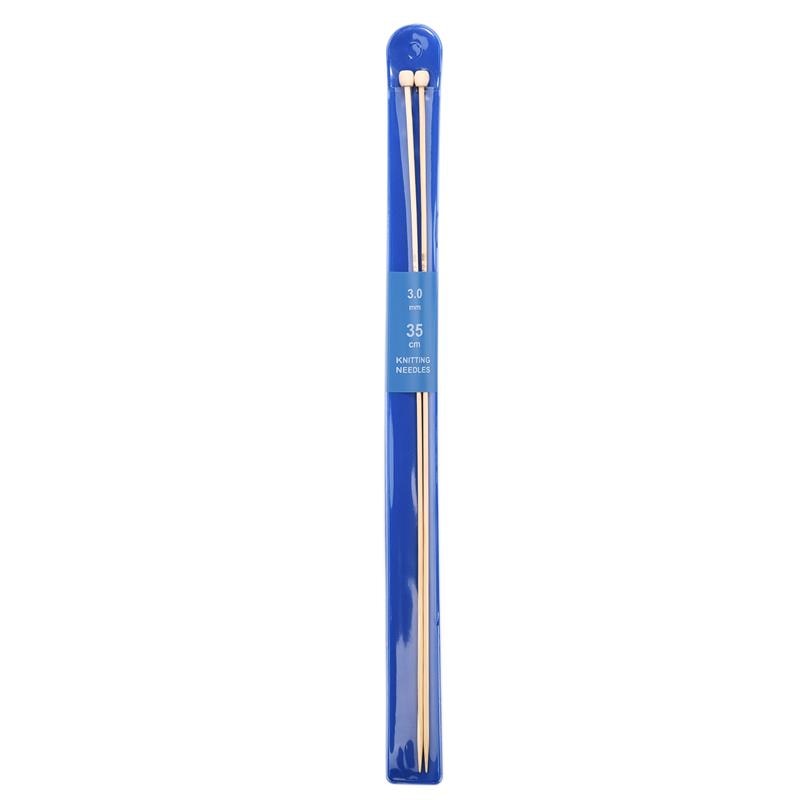 2-Piece Set 35cm Straight Bamboo/Stainless Steel Knitting Needles & Crochet Hooks for DIY Sweater Weaving