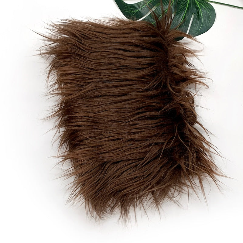 25x45cm Wide, 8cm Long Pile Artificial Faux Fur Fabric Ideal for Patchwork, Sewing, Doll Toy Beard Hair, DIY Handmade Projects, Home Decoration, and Cosplay Costumes