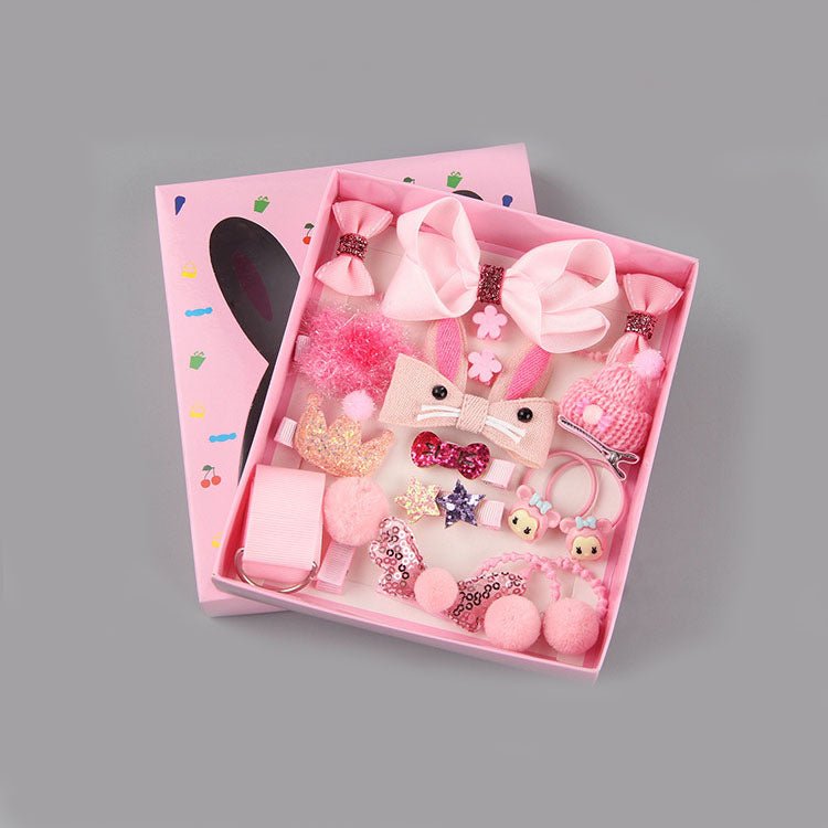 18pcs Girls' Baby Headbands Set - Elastic Hair Bands, Bows, Clips & Hairpins