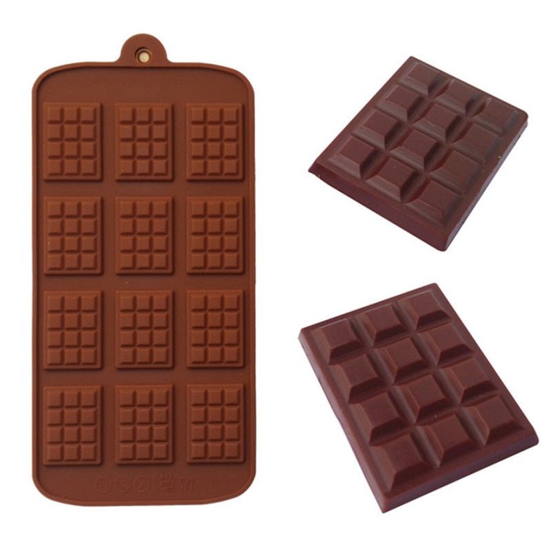 1 Piece Silicone Chocolate and Fondant Mould with 12 Cells - Ideal Kitchen Baking Accessory for Patisserie and Candy Bar Decoration