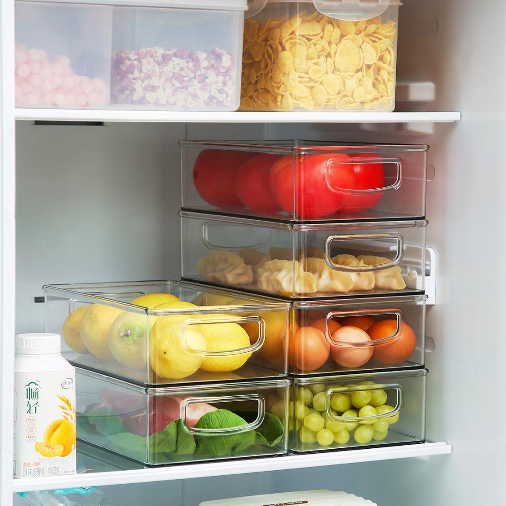 Single Piece Transparent Plastic Refrigerator Organizer for Kitchen - Ideal Storage Box for Food, Fruit, Dumplings, and Eggs