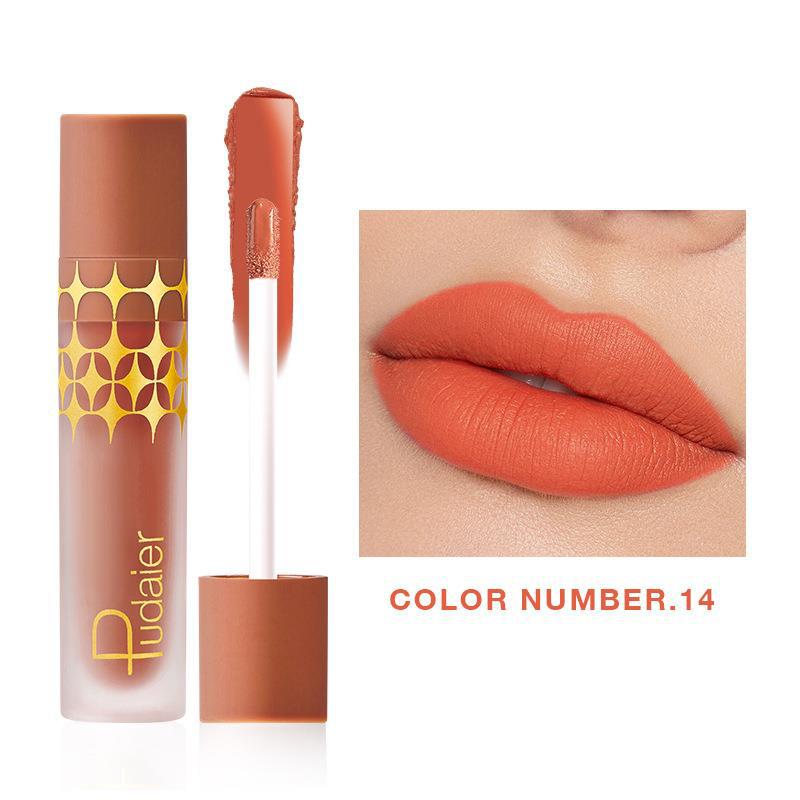 24 - Color Non - stick Matte Shimmer Lip Lacquer with Matte Surface