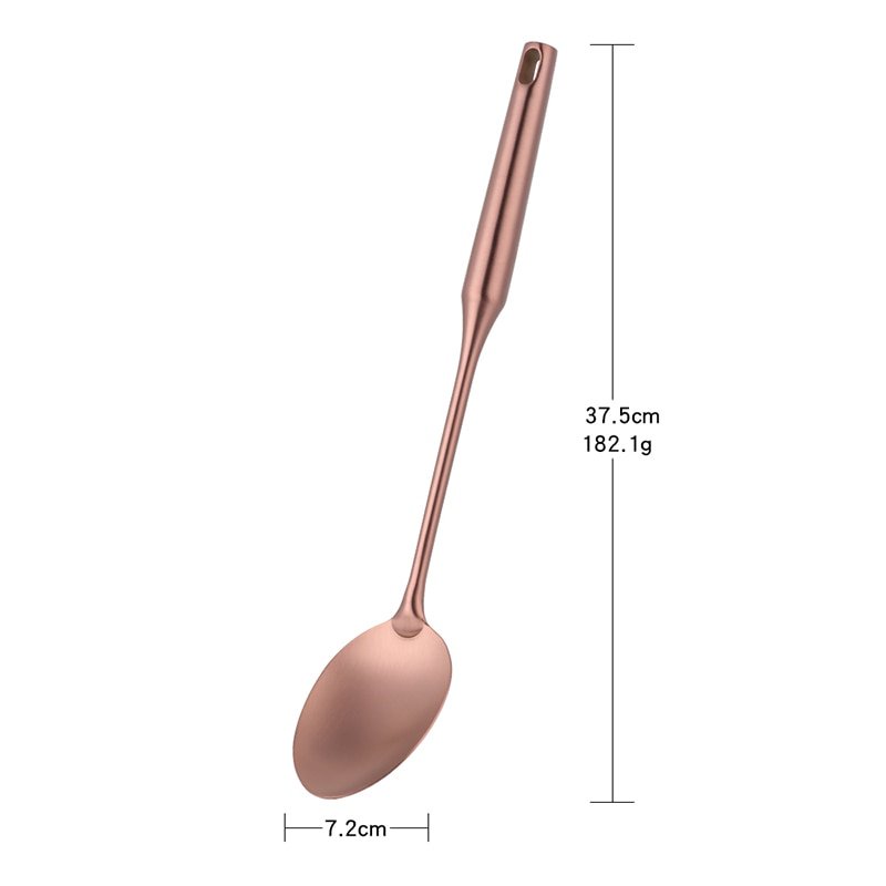 1PCS High-grade Rose Gold Stainless Steel Kitchen Utensils - Functional Serving Spoon, Soup Ladle & Spatula