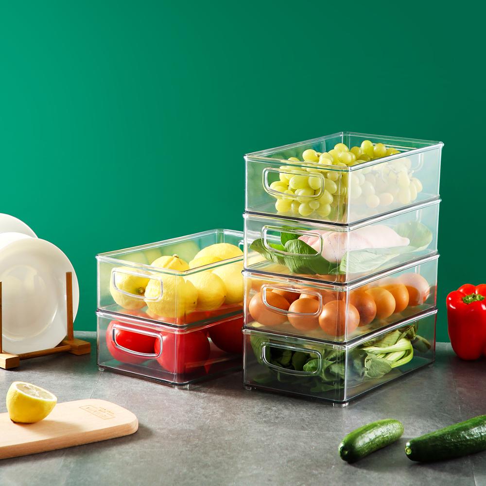 Single Piece Transparent Plastic Refrigerator Organizer for Kitchen - Ideal Storage Box for Food, Fruit, Dumplings, and Eggs