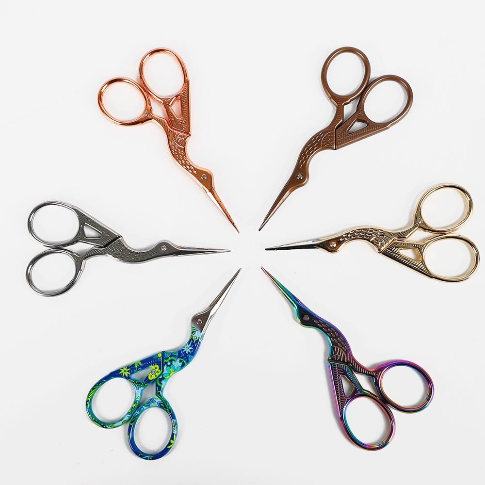 Single Piece of Vibrantly Colored Stainless Steel Vintage-style Scissors for European Classic Craft, Knitting, Sewing, and DIY Jewelry Making - Brand New