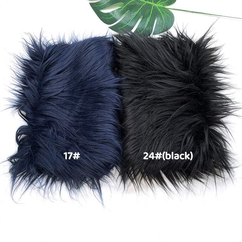 25x45cm Wide, 8cm Long Pile Artificial Faux Fur Fabric Ideal for Patchwork, Sewing, Doll Toy Beard Hair, DIY Handmade Projects, Home Decoration, and Cosplay Costumes