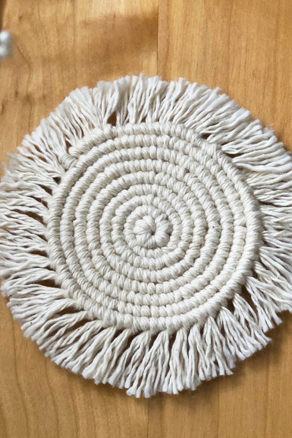 Two-Piece Handmade Macrame Round Cotton Cup Coaster Set