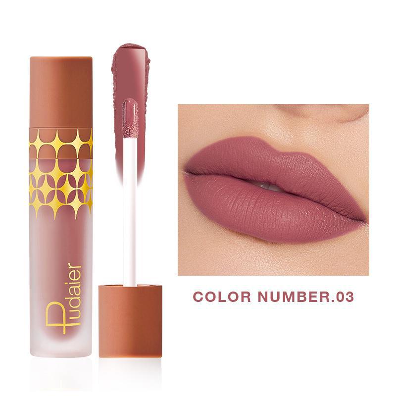 24 - Color Non - stick Matte Shimmer Lip Lacquer with Matte Surface