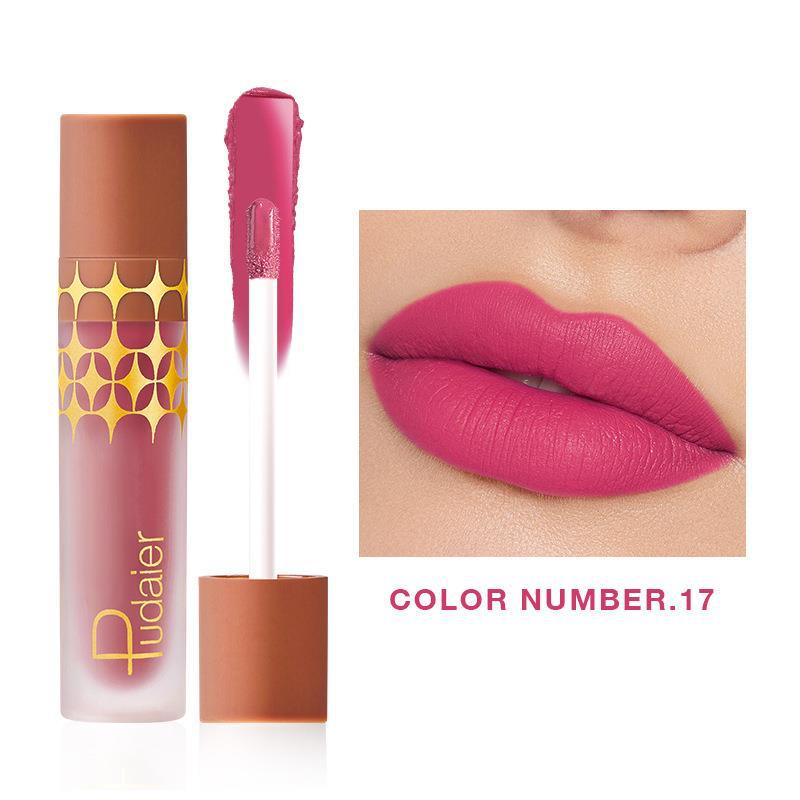 24 - Color Non - stick Matte Shimmer Lip Lacquer with Matte Surface