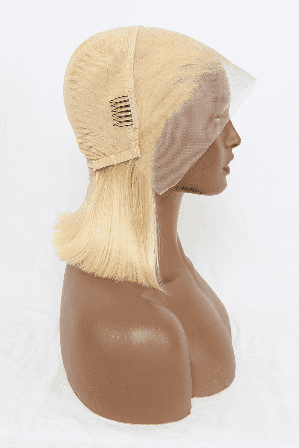 12-inch 160g #613 Human Hair Lace Front Wigs with 150% Density