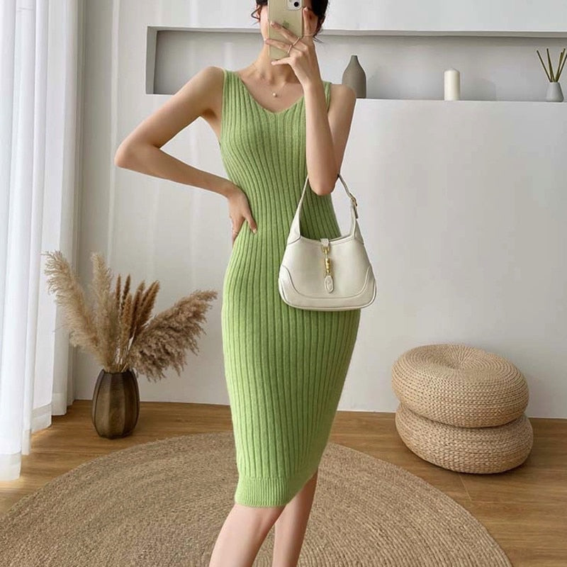 2021 New Arrival Fall/Winter Women's Soft Knitted Bat Sleeve O-Neck Sweater and Long Vest Two-Piece Dress Set
