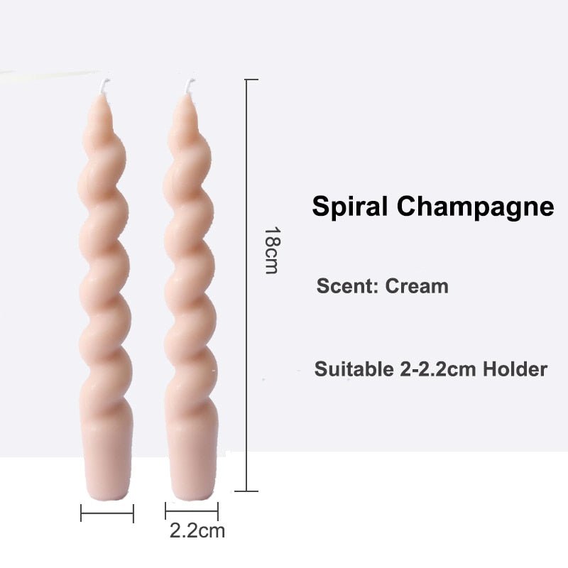 2-piece Set of Long Decorative Spiral-Shaped Scented Candles for Home Decor and Household Use