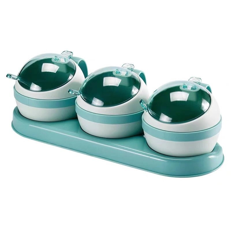Nordic Style 3 or 4-piece Set of Plastic Spice Jars and Condiment Cruets for Kitchen Salt, Sugar, and Spice Storage - Ideal Home Kitchen Tools