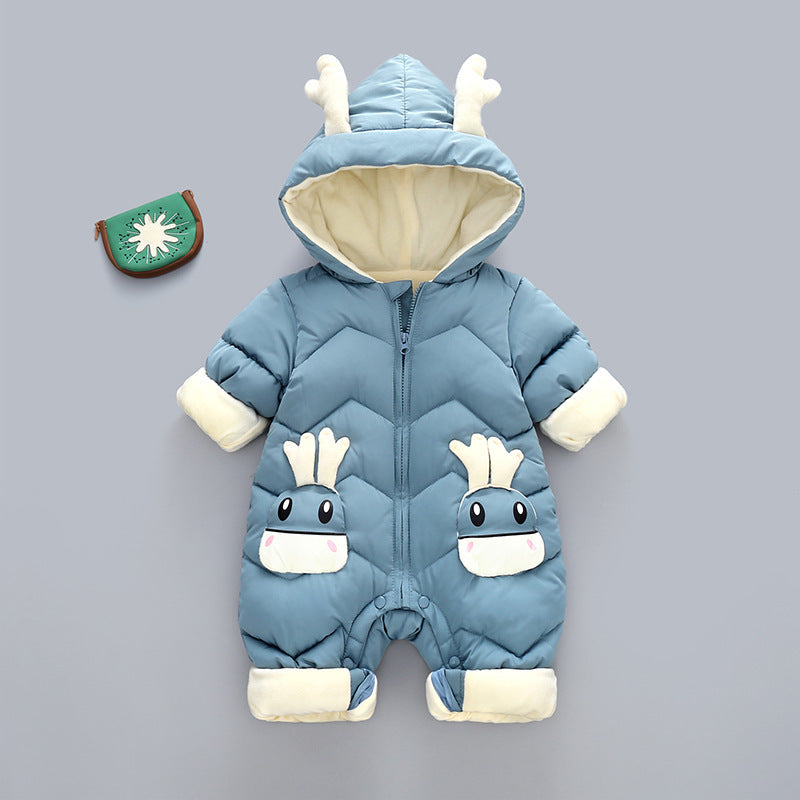 Cozy 100% Cotton Long - Sleeve Baby Winter Romper for All Genders