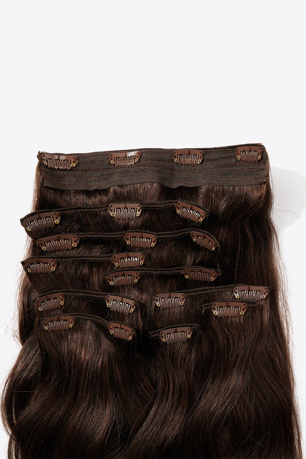 18-inch 200g #2 Natural Clip-in Brazilian Virgin Human Hair Extensions