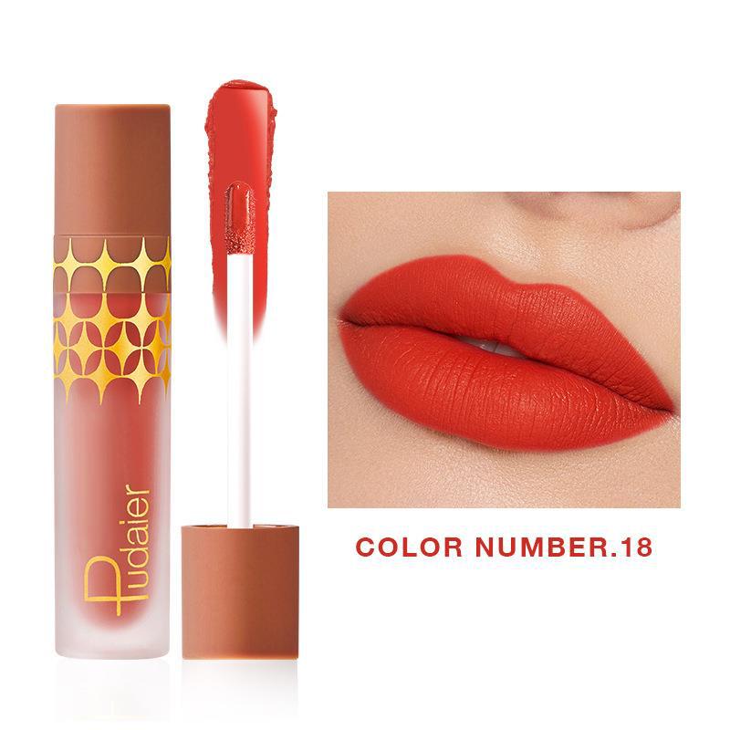 24 - Color Non - stick Matte Shimmer Lip Lacquer with Matte Surface