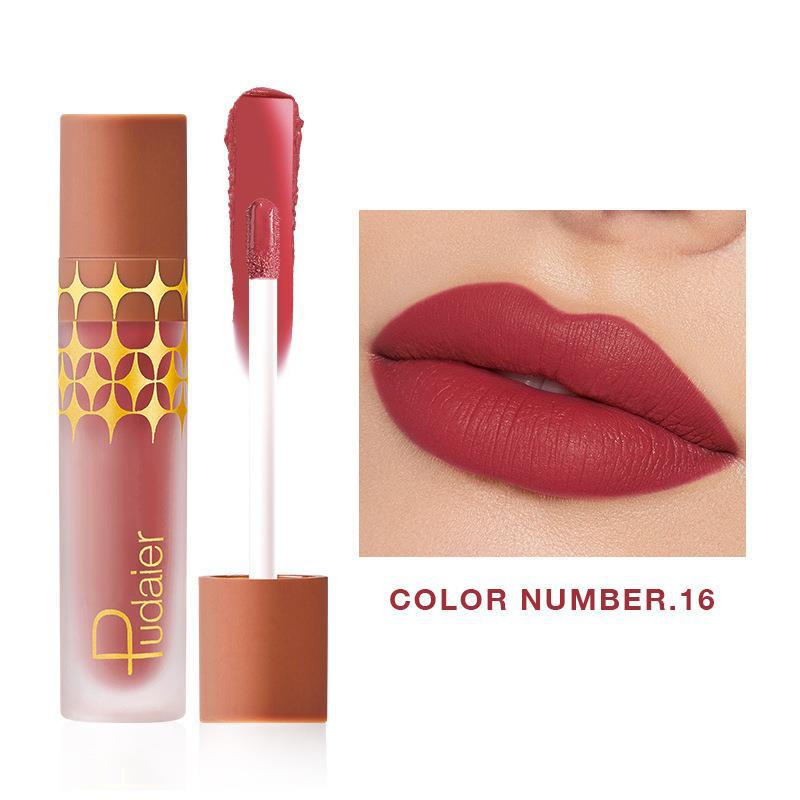 24 - Color Non - stick Matte Shimmer Lip Lacquer with Matte Surface