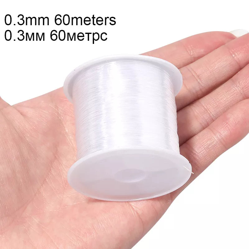 Single Piece of 0.2 - 1mm Clear Non - Stretch Nylon Fishing Line for Beads, Ideal Wire String for Jewelry Making Supplies - Wholesale Available