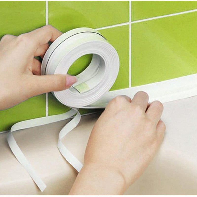 High - Quality White PVC Self - Adhesive Waterproof Sealing Strip Tape for Bathroom and Kitchen, 3.2 Meters Long and 38 Millimeters Wide