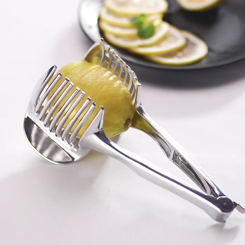 1Pc Stainless Steel Fruit & Vegetable Slicer - Ideal for Tomatoes, Potatoes & Lemons