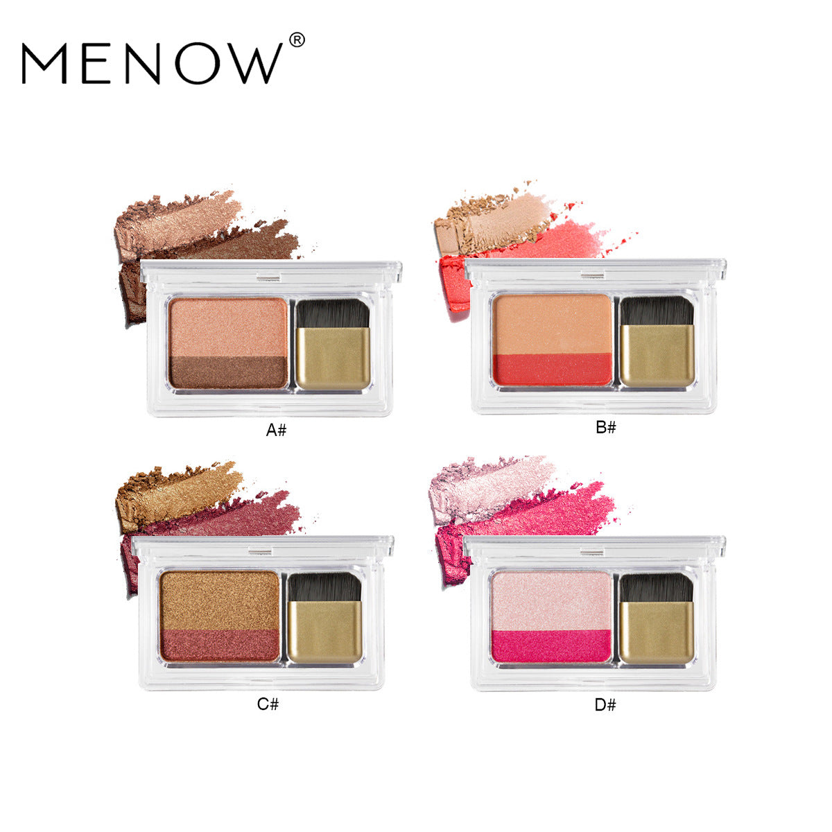 MENOW Professional Two - Tone Eyeshadow Set with Makeup Brush for Men and Women