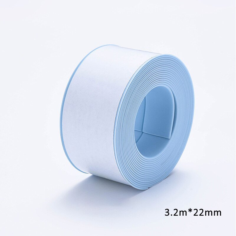 High - Quality White PVC Self - Adhesive Waterproof Sealing Strip Tape for Bathroom and Kitchen, 3.2 Meters Long and 38 Millimeters Wide