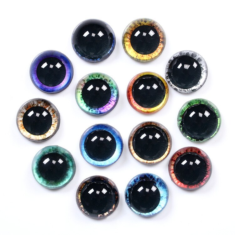 20 Pcs 8 - 20mm Round Glass Cabochon Doll Eyes for DIY Jewelry