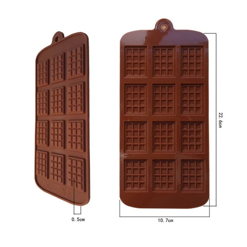 1 Piece Silicone Chocolate and Fondant Mould with 12 Cells - Ideal Kitchen Baking Accessory for Patisserie and Candy Bar Decoration