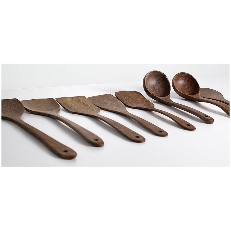 1PC Natural Thailand Teak Wood Spoon for Frying Pan - Ideal Kitchen Cooking Utensil