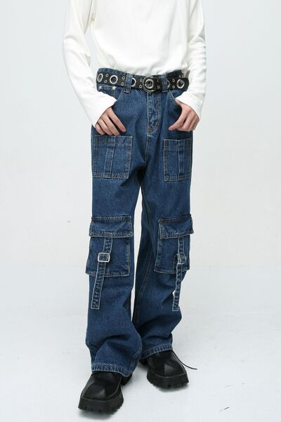 Men's Mid-Rise Cargo Pocket Jeans - A Classic Bottom Wear