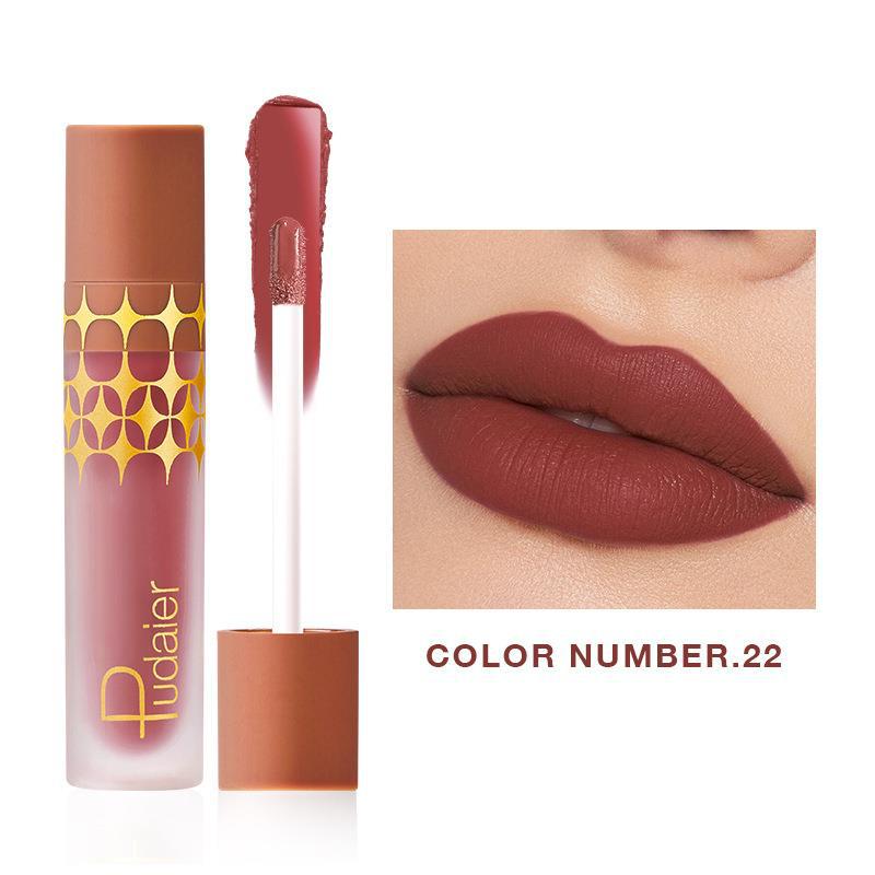 24 - Color Non - stick Matte Shimmer Lip Lacquer with Matte Surface