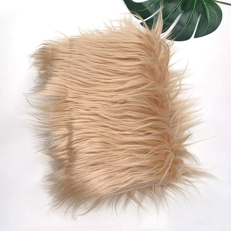 25x45cm Wide, 8cm Long Pile Artificial Faux Fur Fabric Ideal for Patchwork, Sewing, Doll Toy Beard Hair, DIY Handmade Projects, Home Decoration, and Cosplay Costumes
