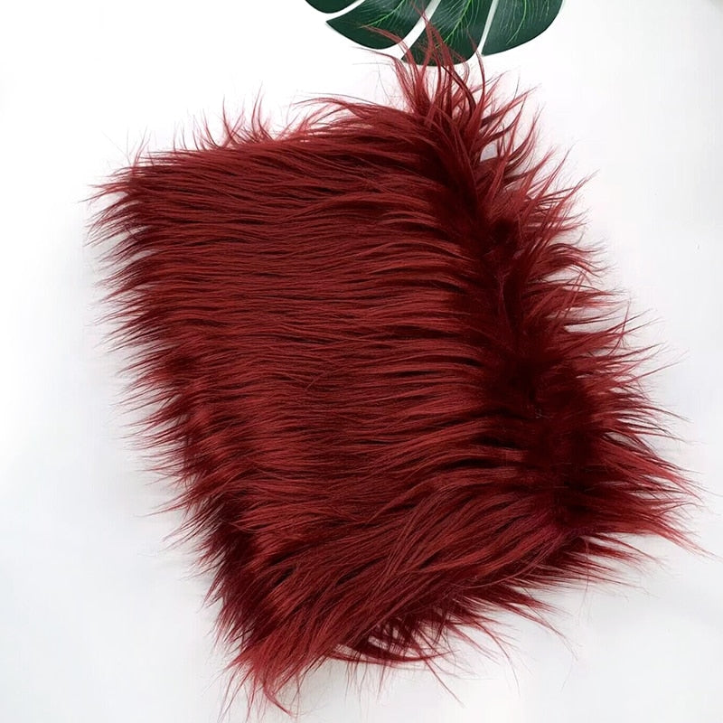 25x45cm Wide, 8cm Long Pile Artificial Faux Fur Fabric Ideal for Patchwork, Sewing, Doll Toy Beard Hair, DIY Handmade Projects, Home Decoration, and Cosplay Costumes