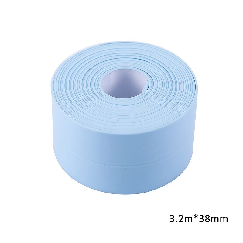High - Quality White PVC Self - Adhesive Waterproof Sealing Strip Tape for Bathroom and Kitchen, 3.2 Meters Long and 38 Millimeters Wide
